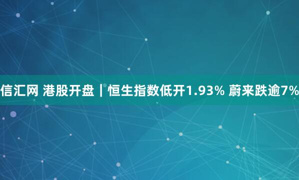 信汇网 港股开盘｜恒生指数低开1.93% 蔚来跌逾7%